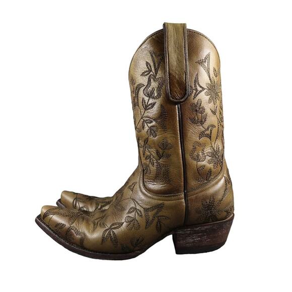 Old Gringo Boots Women 7 Western Floral Embroidered Yippee KiYay Leather Cowgirl - Picture 4 of 16
